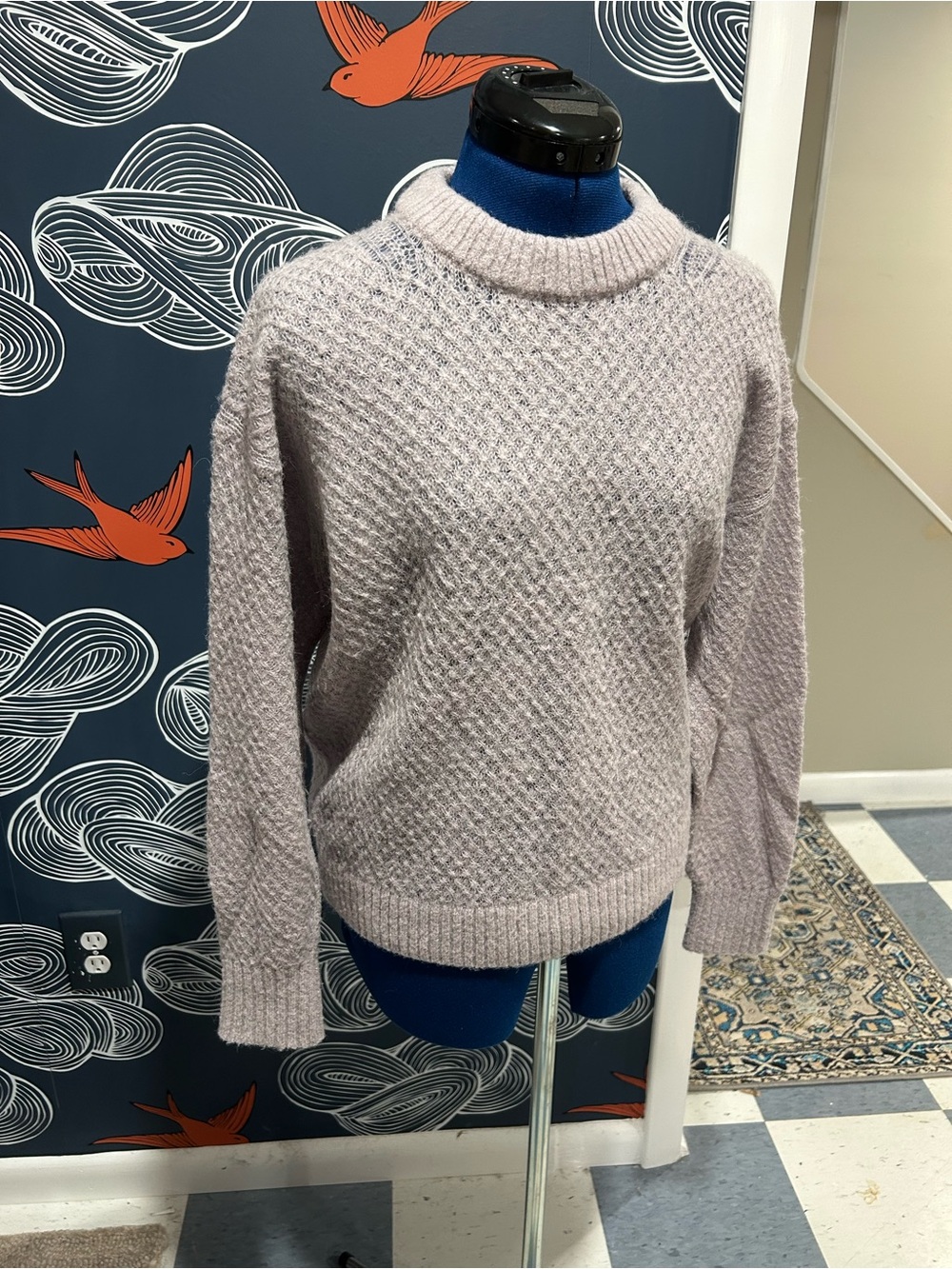 Everlane Alpaca Pearl-grey Open-knit Sweater